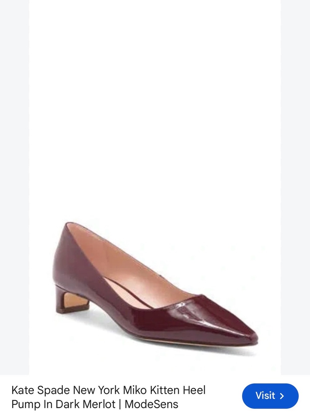 kate spade Dark Merlot Patent Kitten Heel Pump